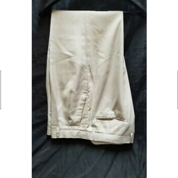 VANETTI Mens suit Khaki Tan Jacket Size 44L Dress pants Pleated 38L polyester - Picture 5 of 10